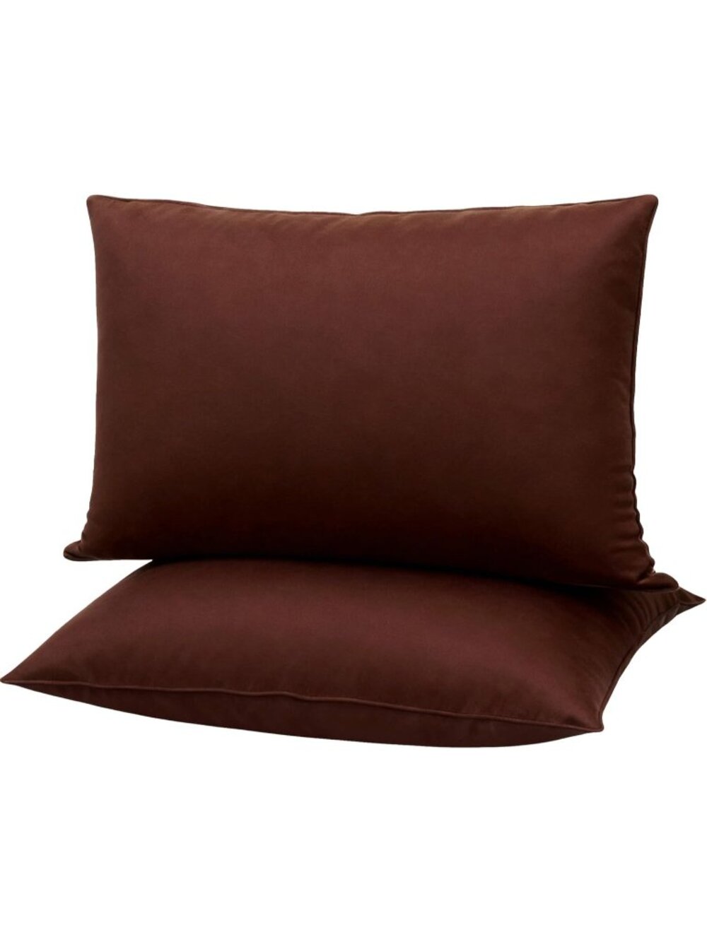 〽️Flat Thin Bed Pillows Standard Size Set of 2 Soft Down Alternative Coffee